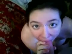My kinky punk girlfriend swallows after choking on my tool.